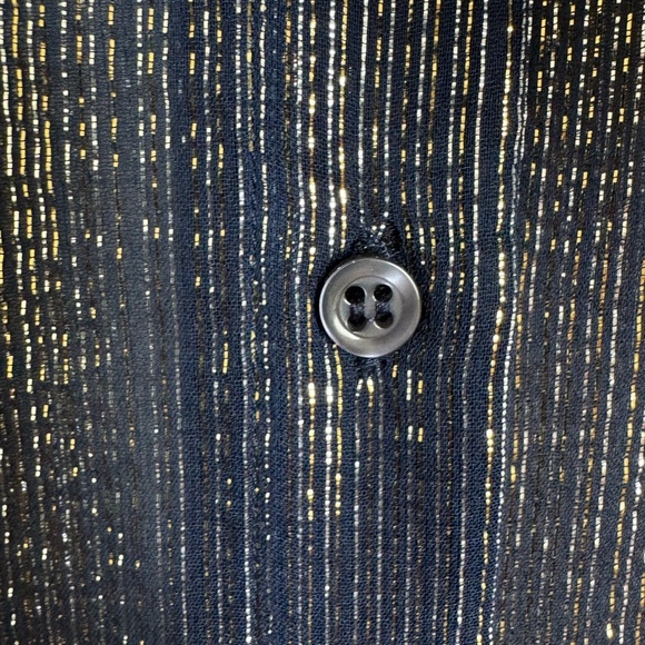 Maje - sheer navy and gold blouse - Size 1 - Picture 6 of 11